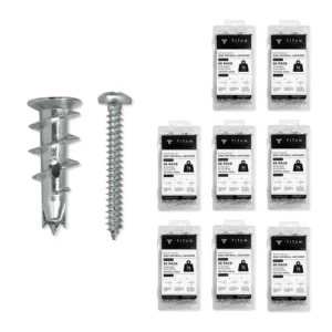 400-Pack Self-Drilling Zinc Drywall Anchors with Screws Kit | Holds 75 Lbs.